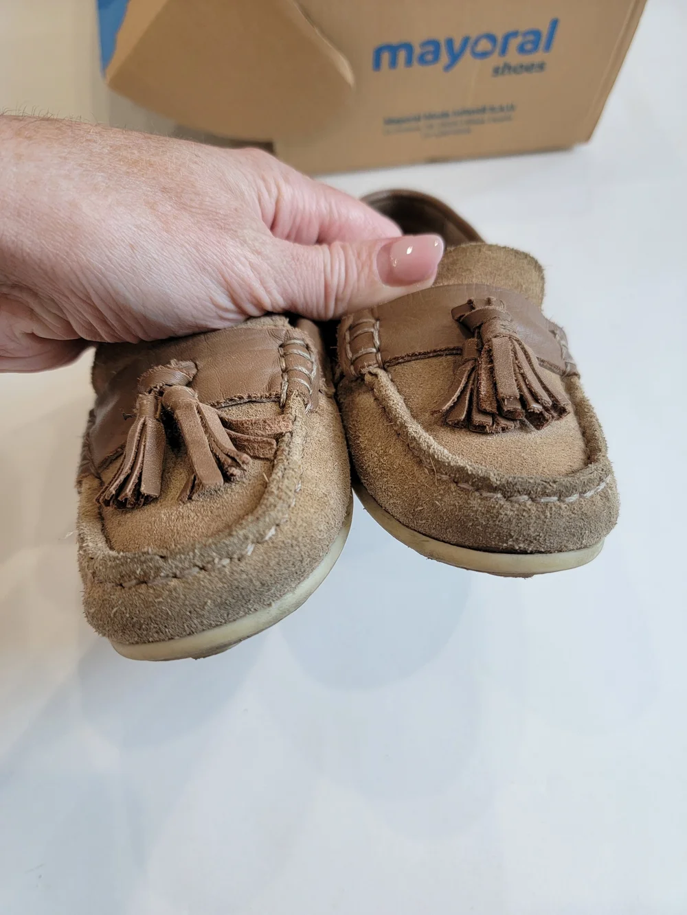 Mayoral Kids' Tan Tassel Moccasin Loafers Sz 10
